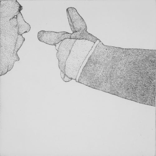 A Man Threatened by a Work Glove by Art Hansen - Davidson Galleries