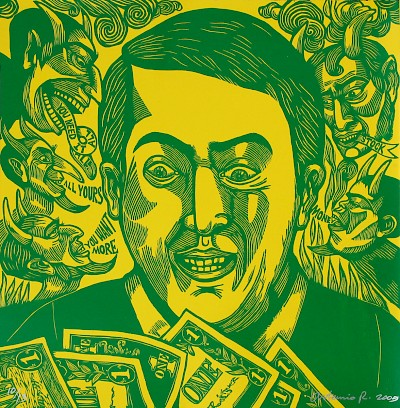 Avaricia (large green and yellow) by Artemio Rodriguez - Davidson Galleries