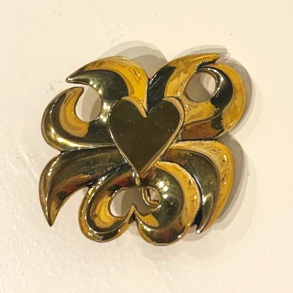 Brass Belt Buckle (Heart in Center of Radiant Sun) by Carol Summers - Davidson Galleries