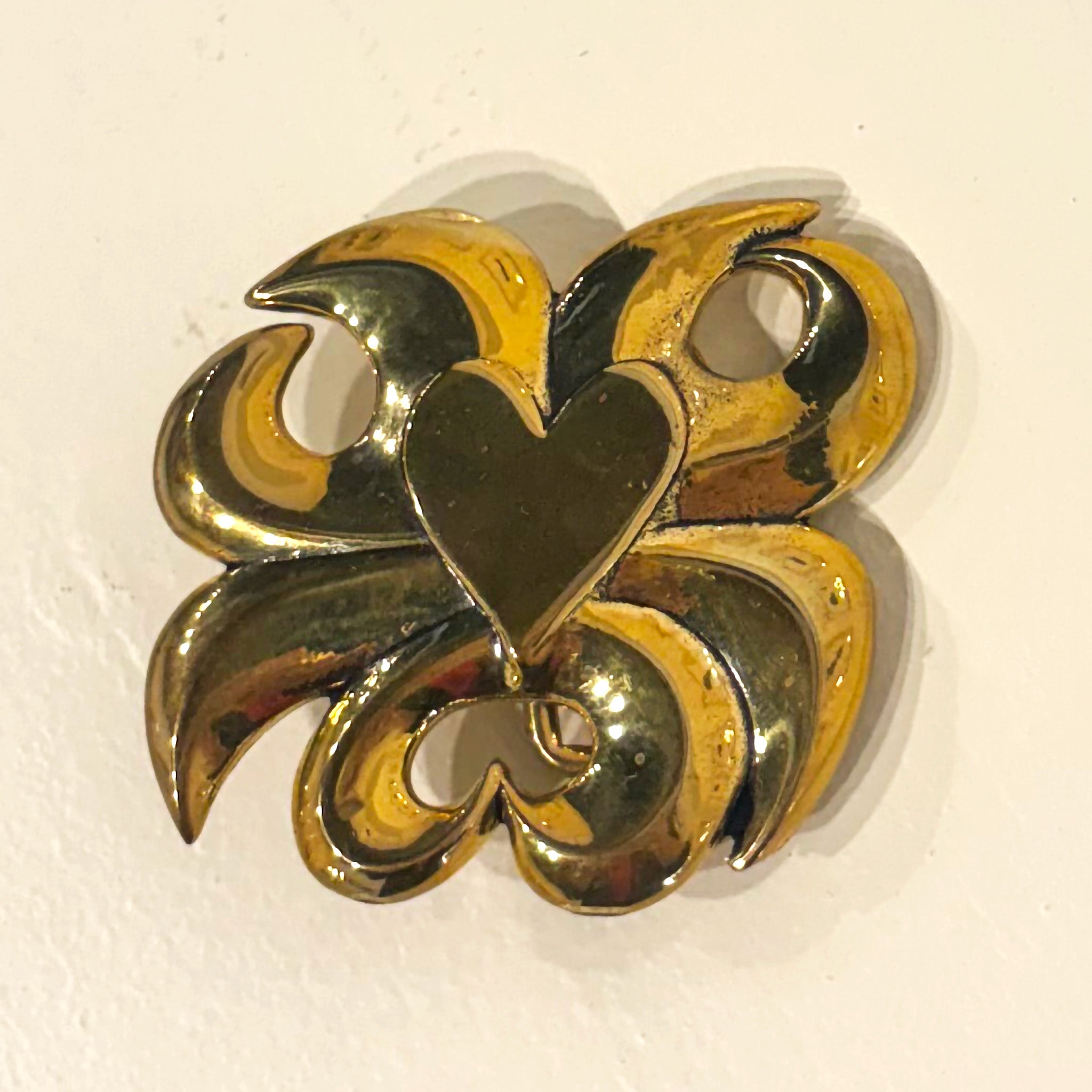 Brass Belt Buckle (Heart in Center of Radiant Sun) by Carol Summers - Davidson Galleries