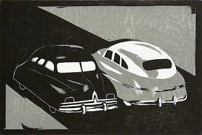 Two Cars, Coming and Going