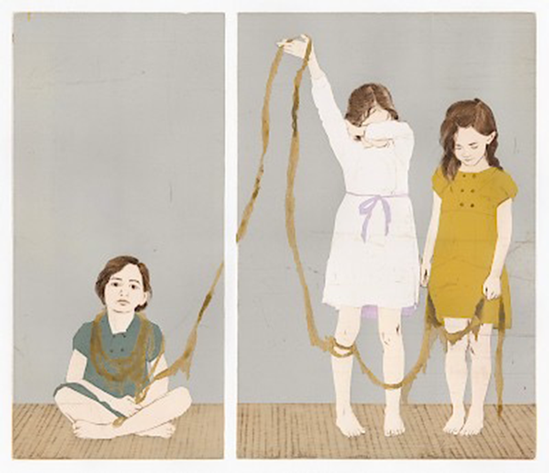 Indirectly Attached: Girls and Gold by Ellen Heck - Davidson Galleries