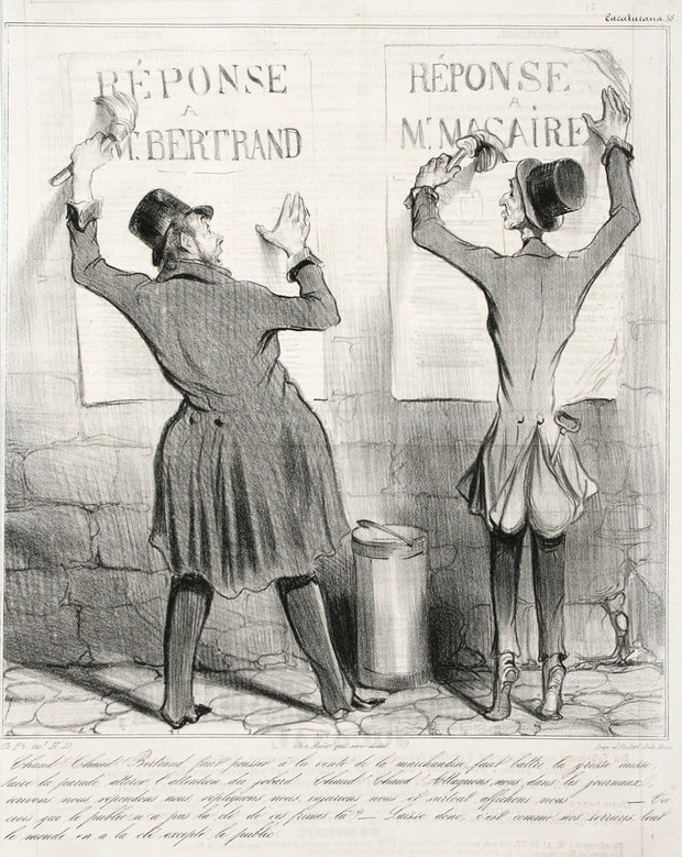 Chaud! Chaud! Bertrand Faut Pousser a La Vente De La Marchandise... by Honoré Daumier - Davidson Galleries