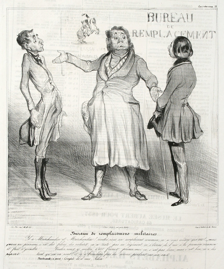 Bureau De Replacemens Militaires by Honoré Daumier - Davidson Galleries