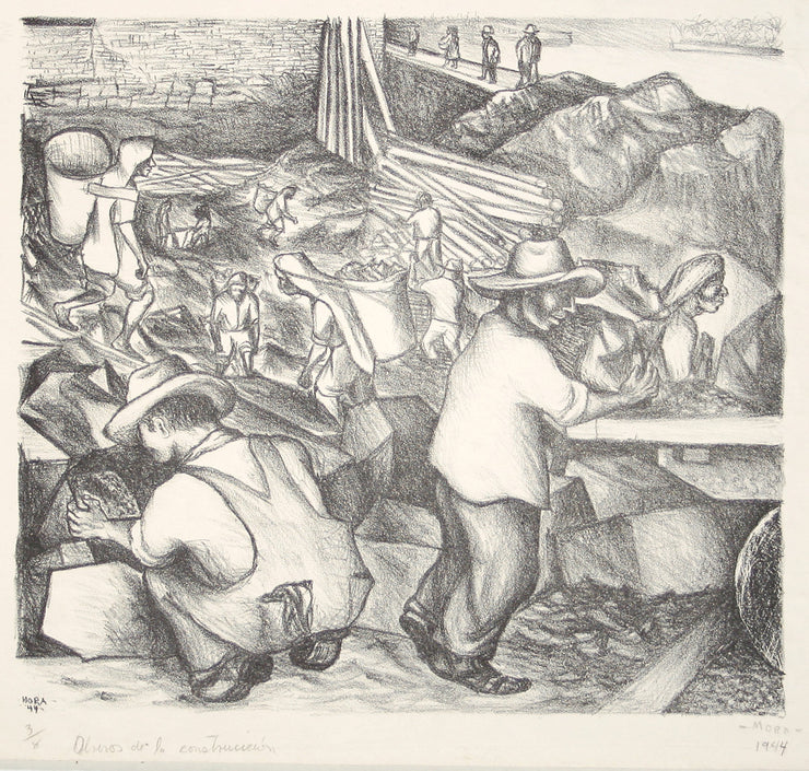 Obreros De La Construcción (Construction Laborers) by Francisco Mora - Davidson Galleries